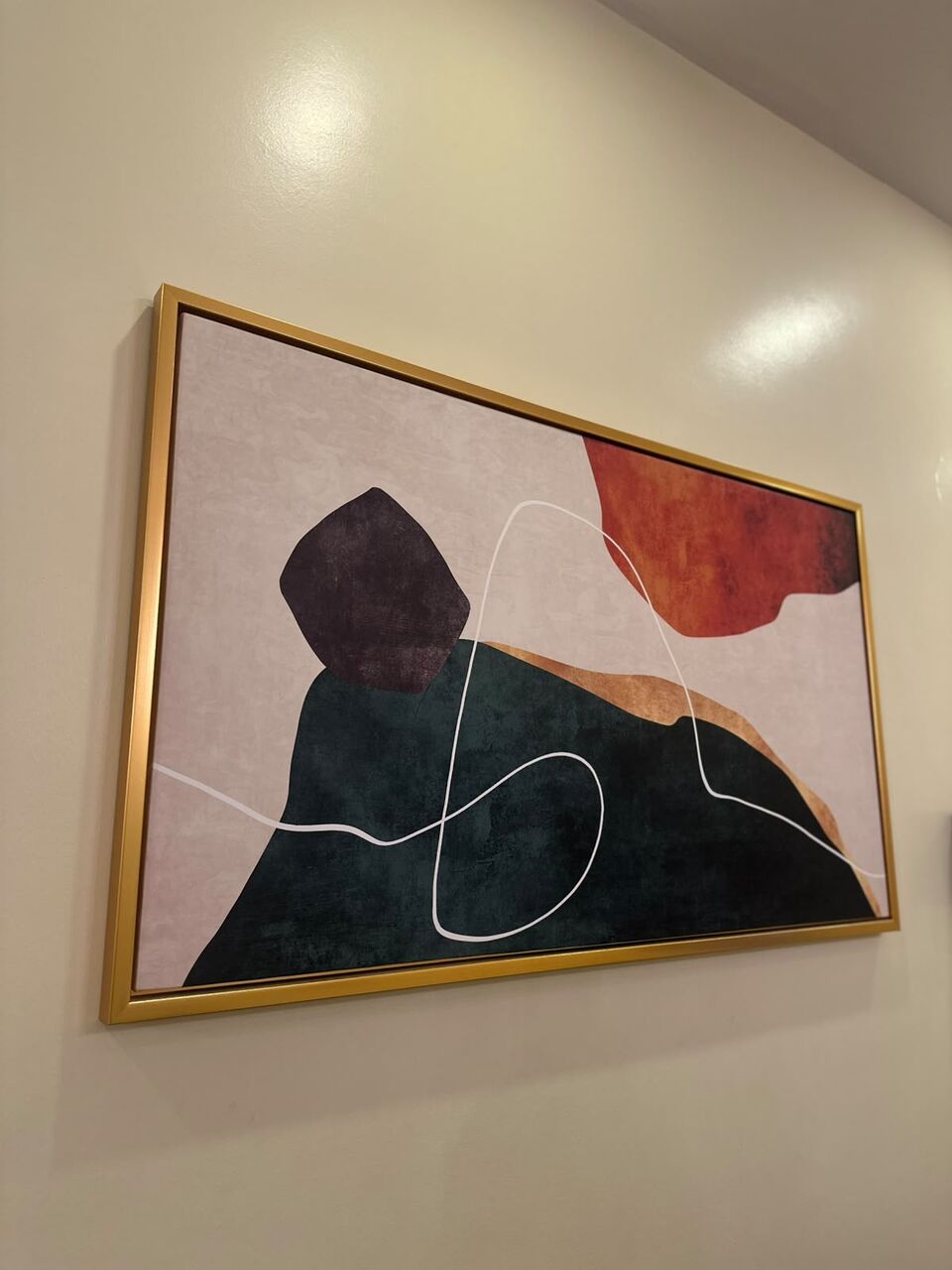 Dammam, Furniture, SAR 200,  Abstract Wall Art &ndash; Gold Frame