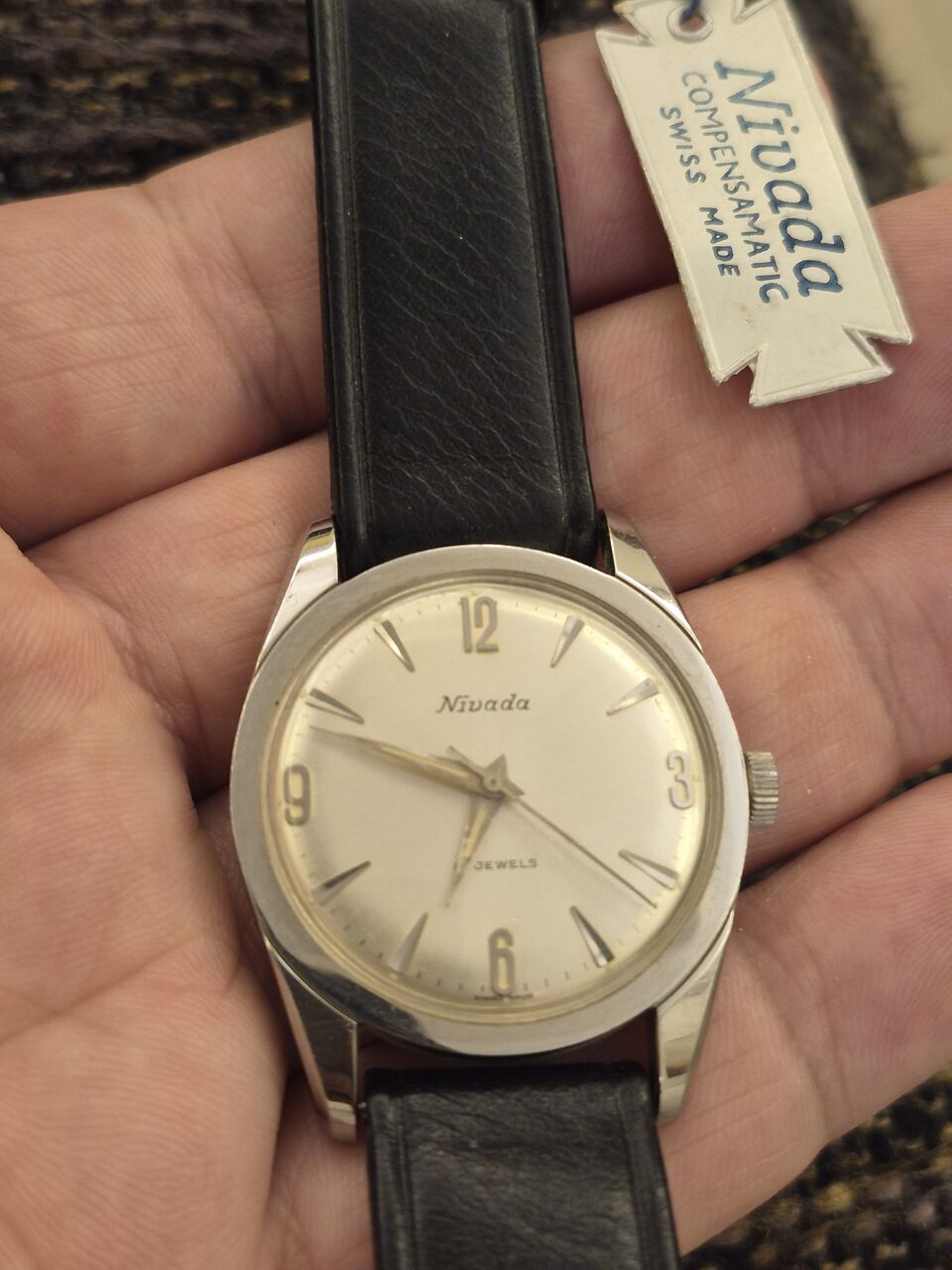 Riyadh, Jewelry, SAR 1450,  Nivada Automatic Watch NEW ( Vintage Of 70 Years Old) For Men Original Swiss Made
