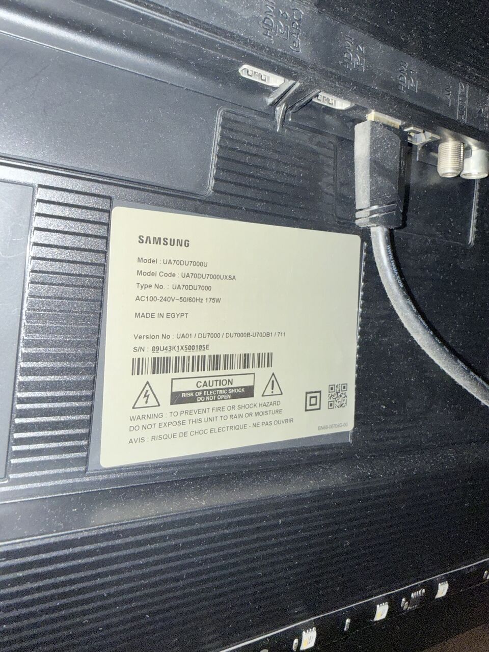 Khobar, Appliances, SAR 1900,  Samsung 70 Inch Crystal UHD Smart TV