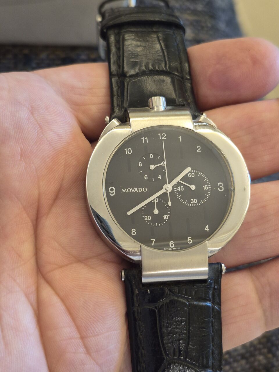 Riyadh, Watches, SAR 1750,  Movado Chronograph Watch (Big Dial 42mm) For Men Original Swiss Made 1750
