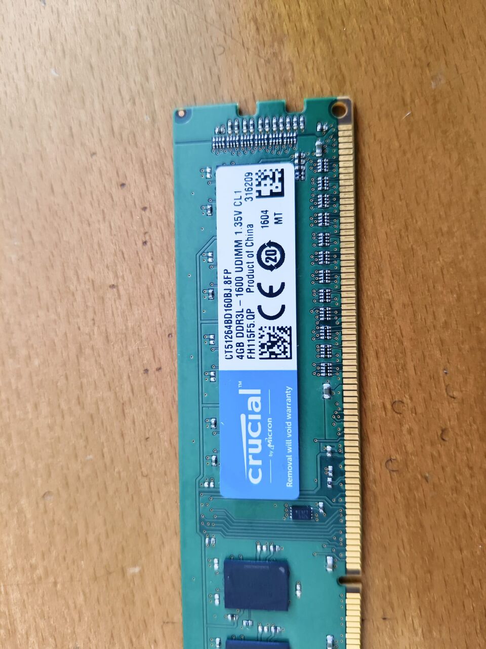 Manama, Computers, BHD 14,  Crucial (by Micron)CT51264BD160BJ.8FP 4GB DDR3L- 1600 UDIMM 1.35V CL1 (PC)Desktop Memory