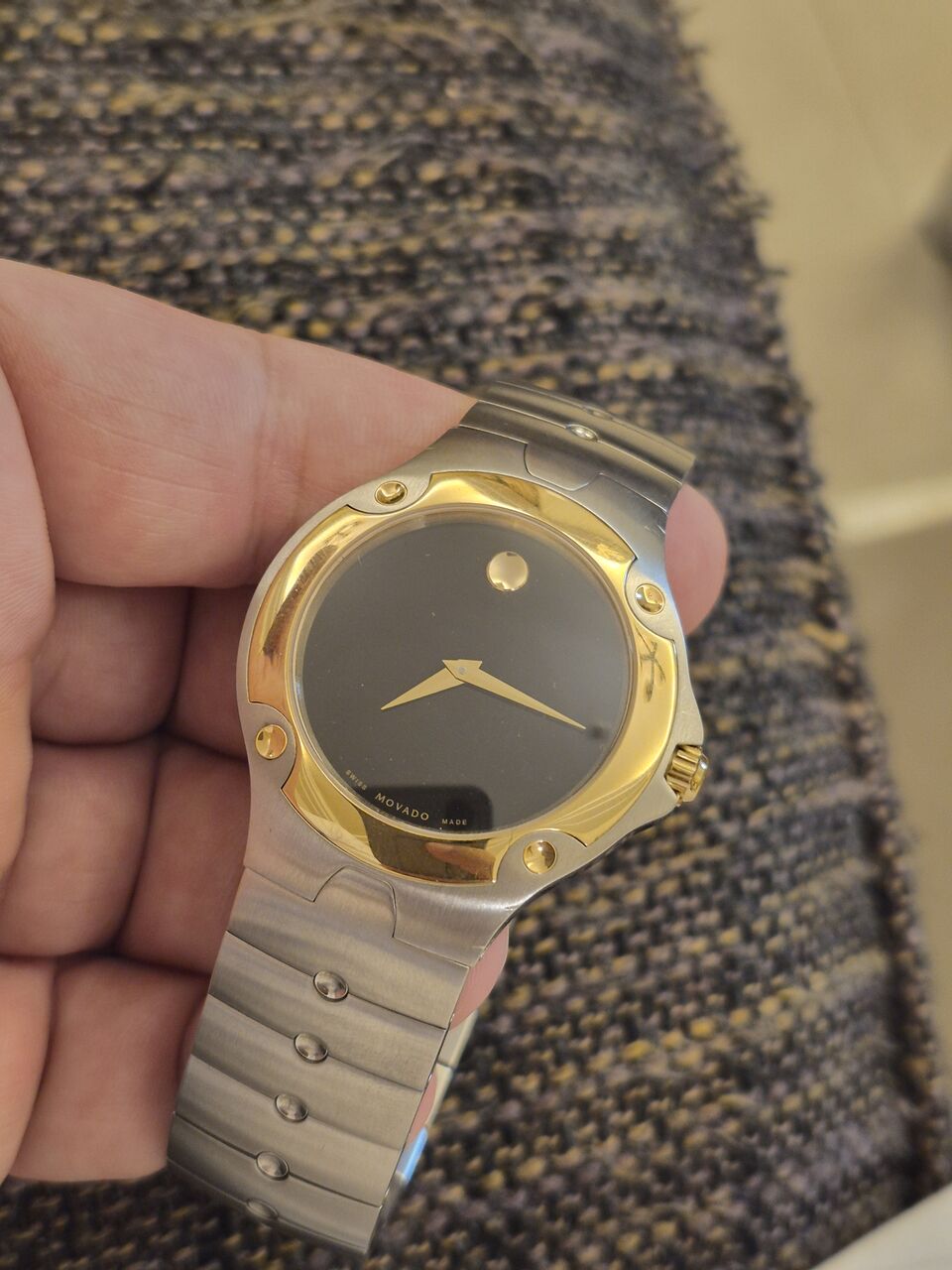 Riyadh, Watches, SAR 2450,  Movado Watch (Gold & Steel)  For Men Original Swiss