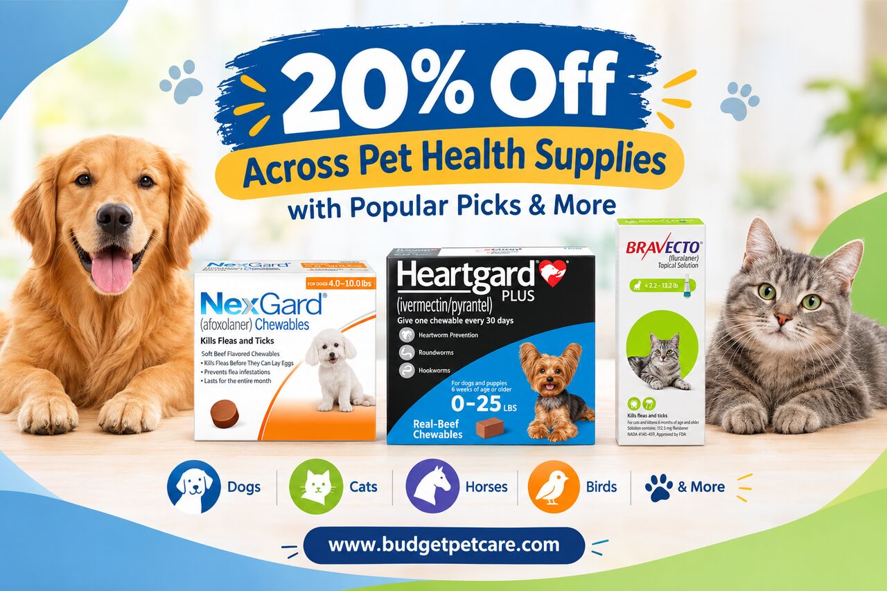 New York, Pet Supplies, 20% Off Across Pet Health Supplies With Popular Picks & More At BudgetPetCare