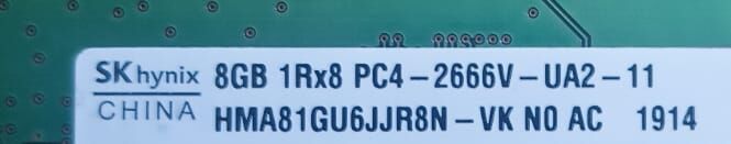 Manama, Computers, BHD 13,  SK Hynix HMA81GU6JJR8N-VK 8GB 1Rx8 PC4-2666V-UA2-11 PC(desktop Memory)