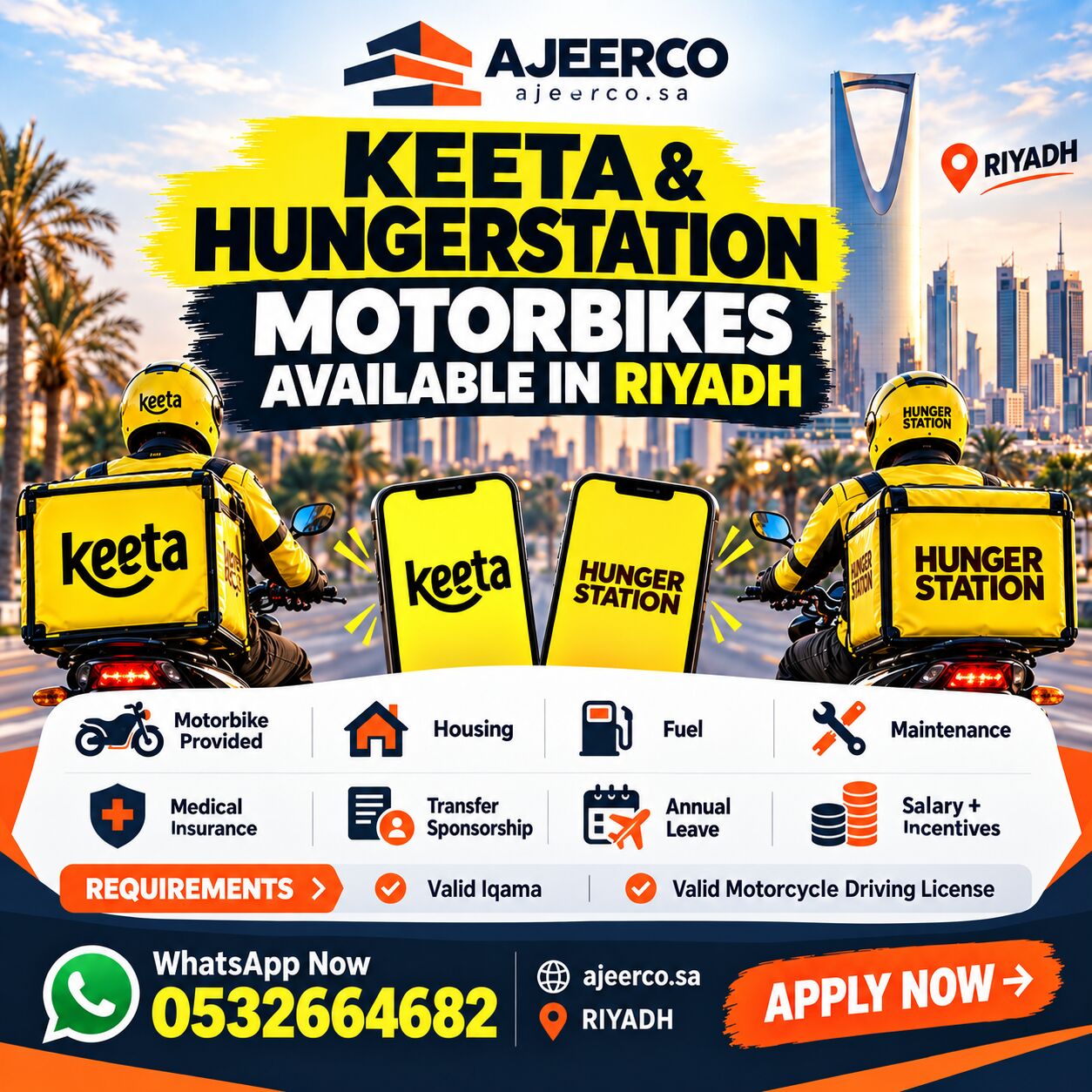 Riyadh, Jobs, Delivery Drivers - Keeta & HungerStation