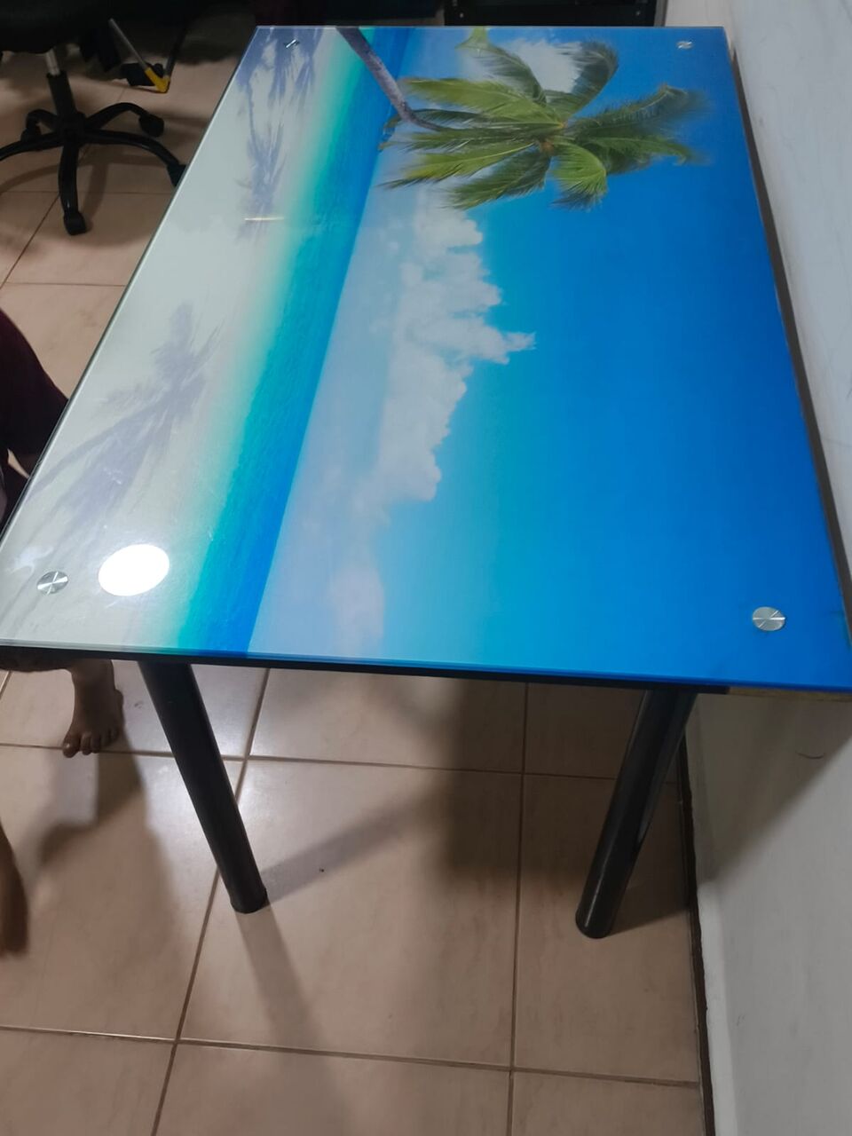 Khobar, Furniture, SAR 100,  Glass Top Dining Table For Sale