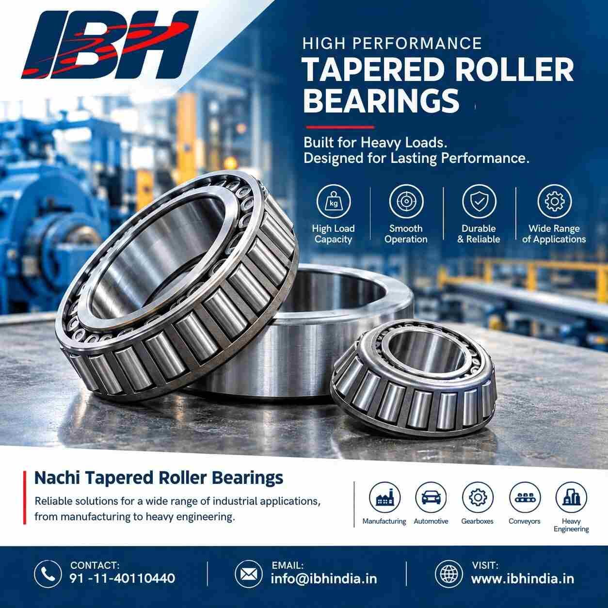 New Delhi, Industrial Machinery, Heavy-Duty Nachi Tapered Roller Bearings In India