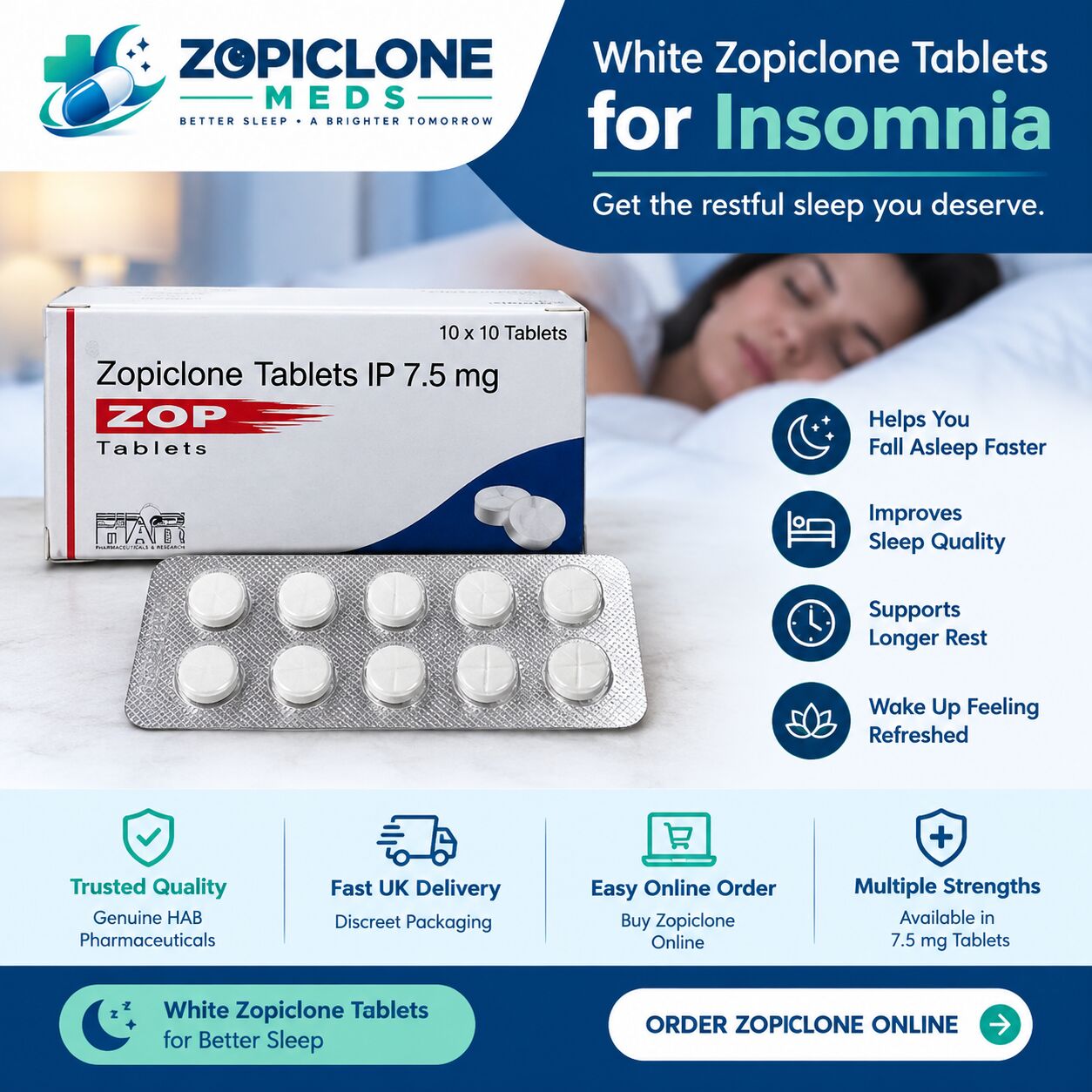 London, Health & Beauty Items, GBP 230,  HAB Pharmaceuticals Zopiclone White