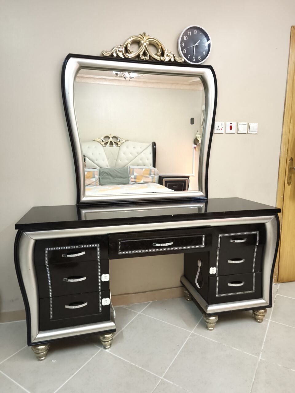 Al Fayha, Furniture, SAR 2000,  Super King Size Bed Set With 4 Chest Drawer And 6 Door Wardrobe