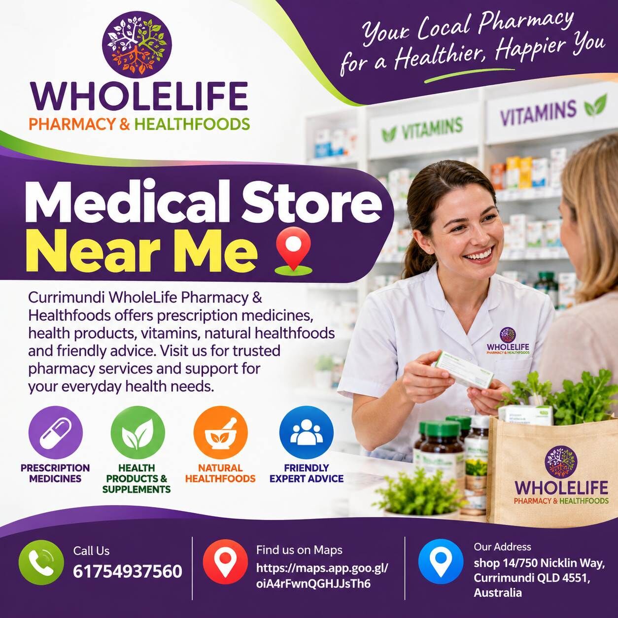Brisbane, Health & Beauty Items, Medical Store Near Me &ndash; Currimundi WholeLife Pharmacy