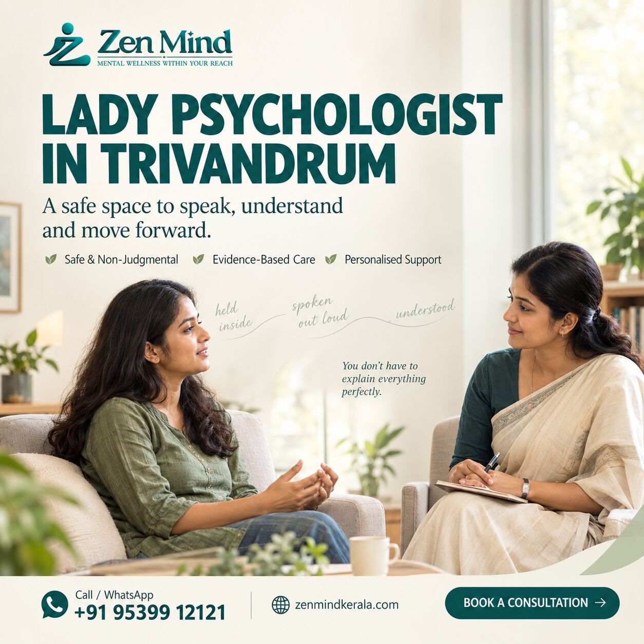 Kerala, Health, LADY PSYCHOLOGIST IN TRIVANDRUM