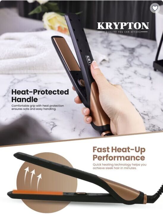 Riyadh, Appliances, SAR 25,  KRYPTON Ceramic Hair Straightener With Wet And Dry Styling