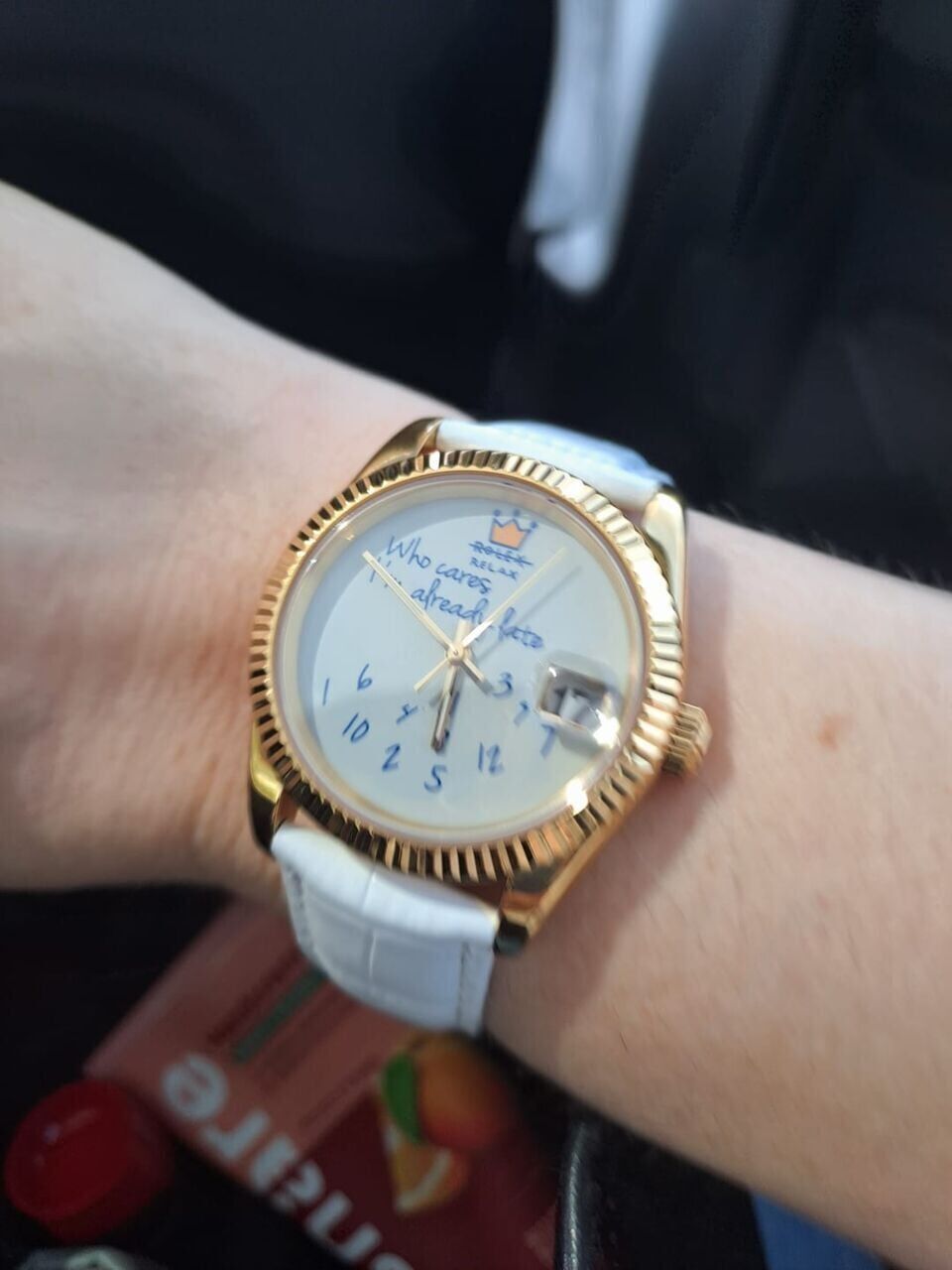 Riyadh, Watches, SAR 300,  Eondate Classic Leather Watch - Gold And White - New - SAR 300