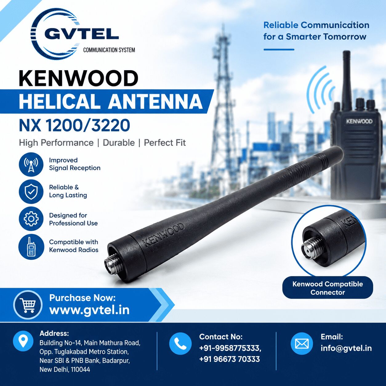 New Delhi, Electronics, INR 700,  Spare Antenna For Kenwood NX 1200 & NX 3220