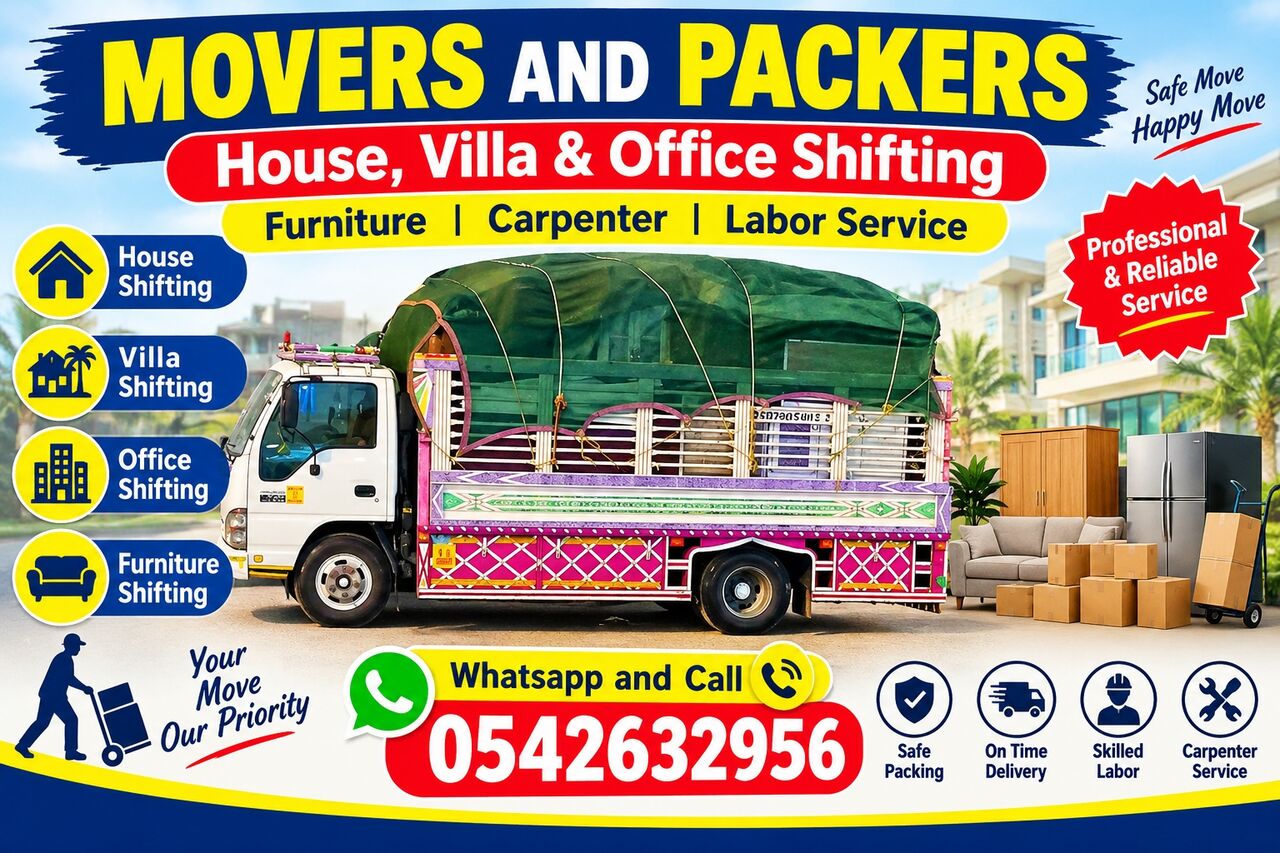 Al Rawdah, Apartments, Flats, Houses & Villas, Movers And Packers House,villa & Office Shifting Furniture  Carpenter Labor Service