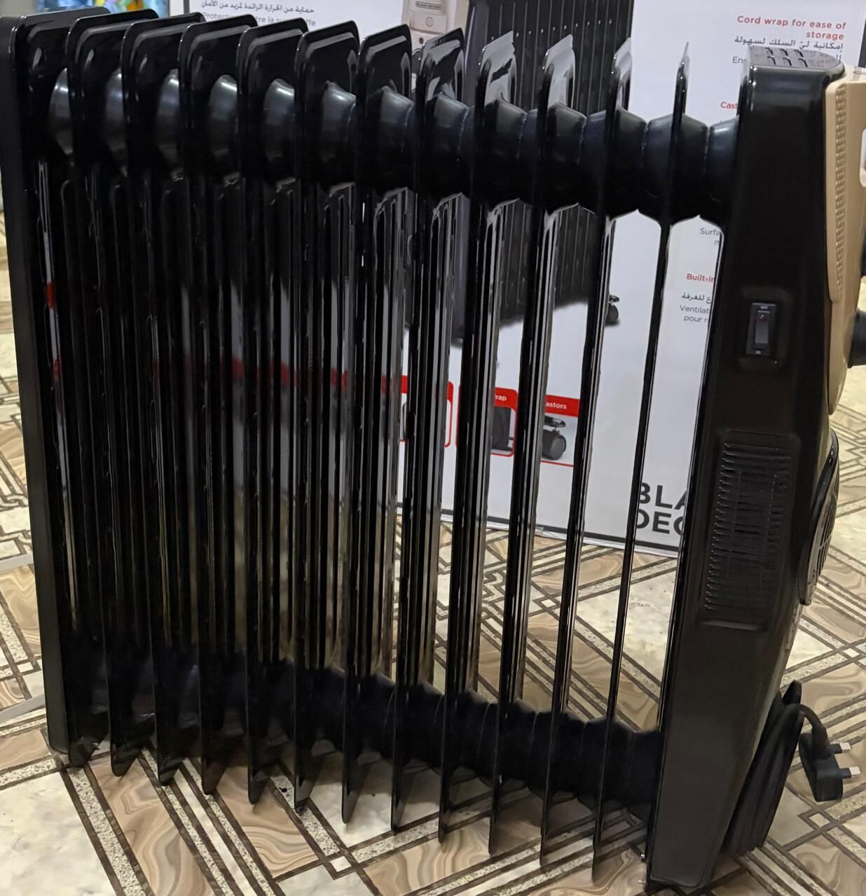 Jubail, Appliances, SAR 300,  Black+Decker 13-Fin Oil Radiator Heater With Fan Available For Sale