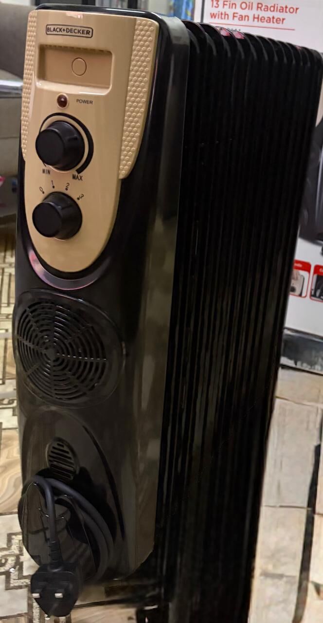 Jubail, Appliances, SAR 300,  Black+Decker 13-Fin Oil Radiator Heater With Fan Available For Sale