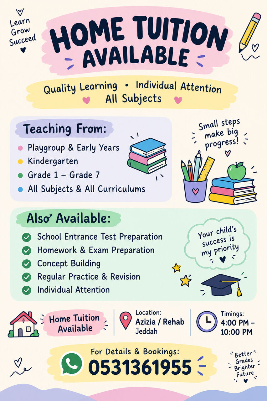 Al Aziziyah, Job Seekers, TUTOR SERVICE