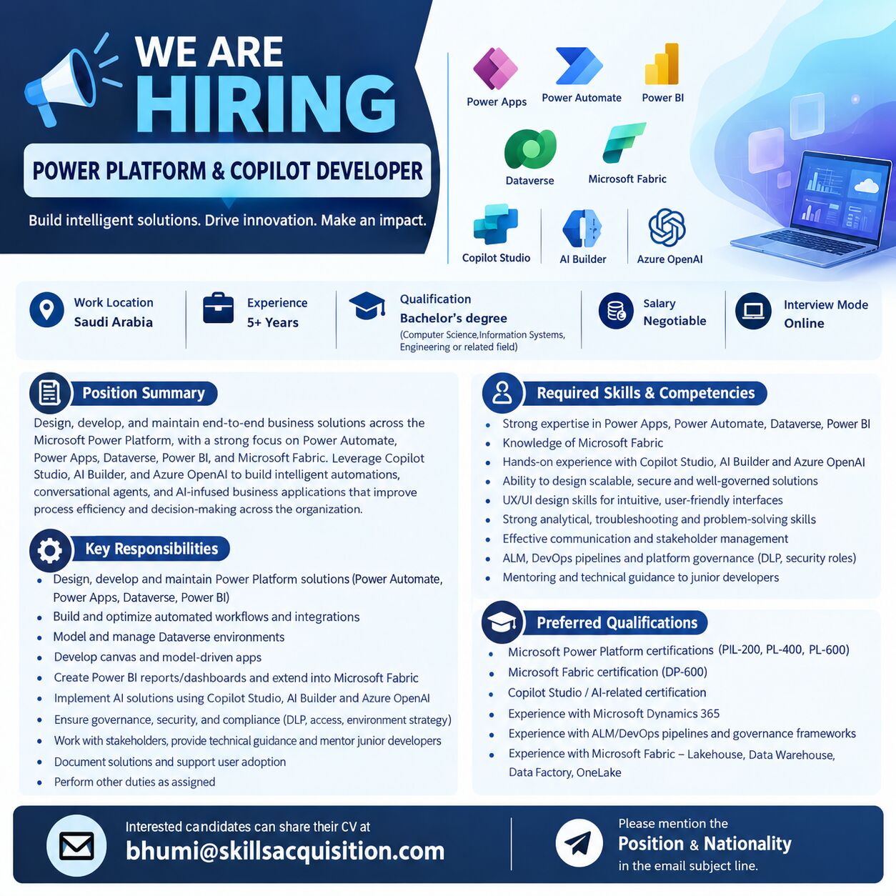 Mumbai, Jobs, Power Platform & Copilot Developer