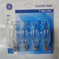 GE 60W Crystal Clear Chandelier Bulbs, 4 Pack