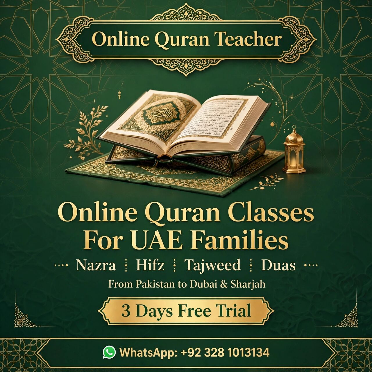 Dubai, Lessons Offered, Experienced Online And Home Quran Tutor In Dubai - Tajweed And Hifz Classes