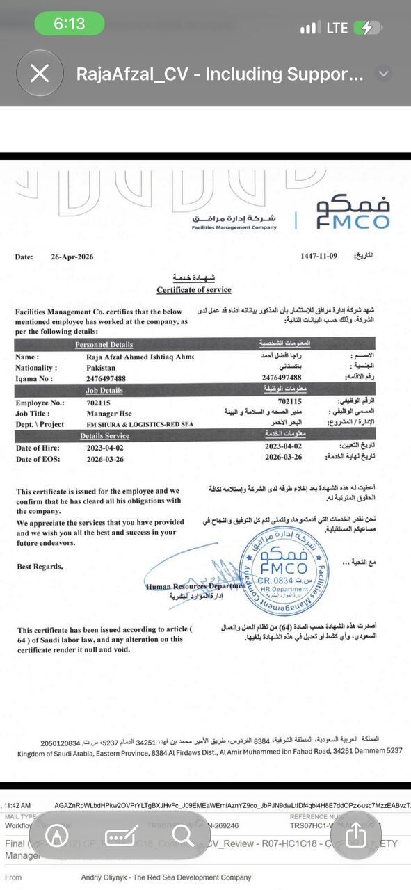 Riyadh, Job Seekers, Looking For Job - QHSE Manager/ HSE Manager/ Safety Manager/ Project Manager