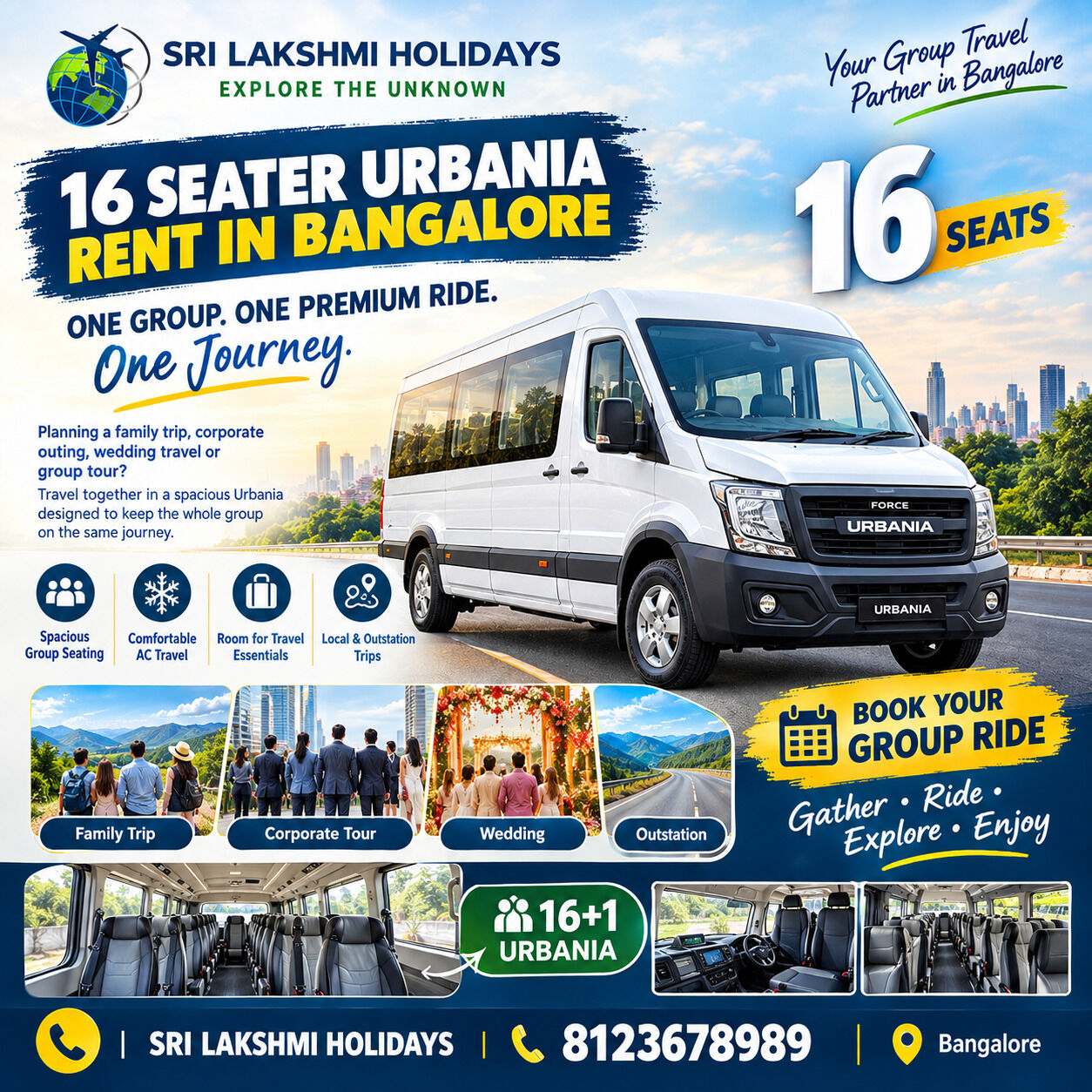 Bangalore, Travel, When Is A 16 Seater Urbania Rent In Bangalore A Smart Option For Group Travel?
