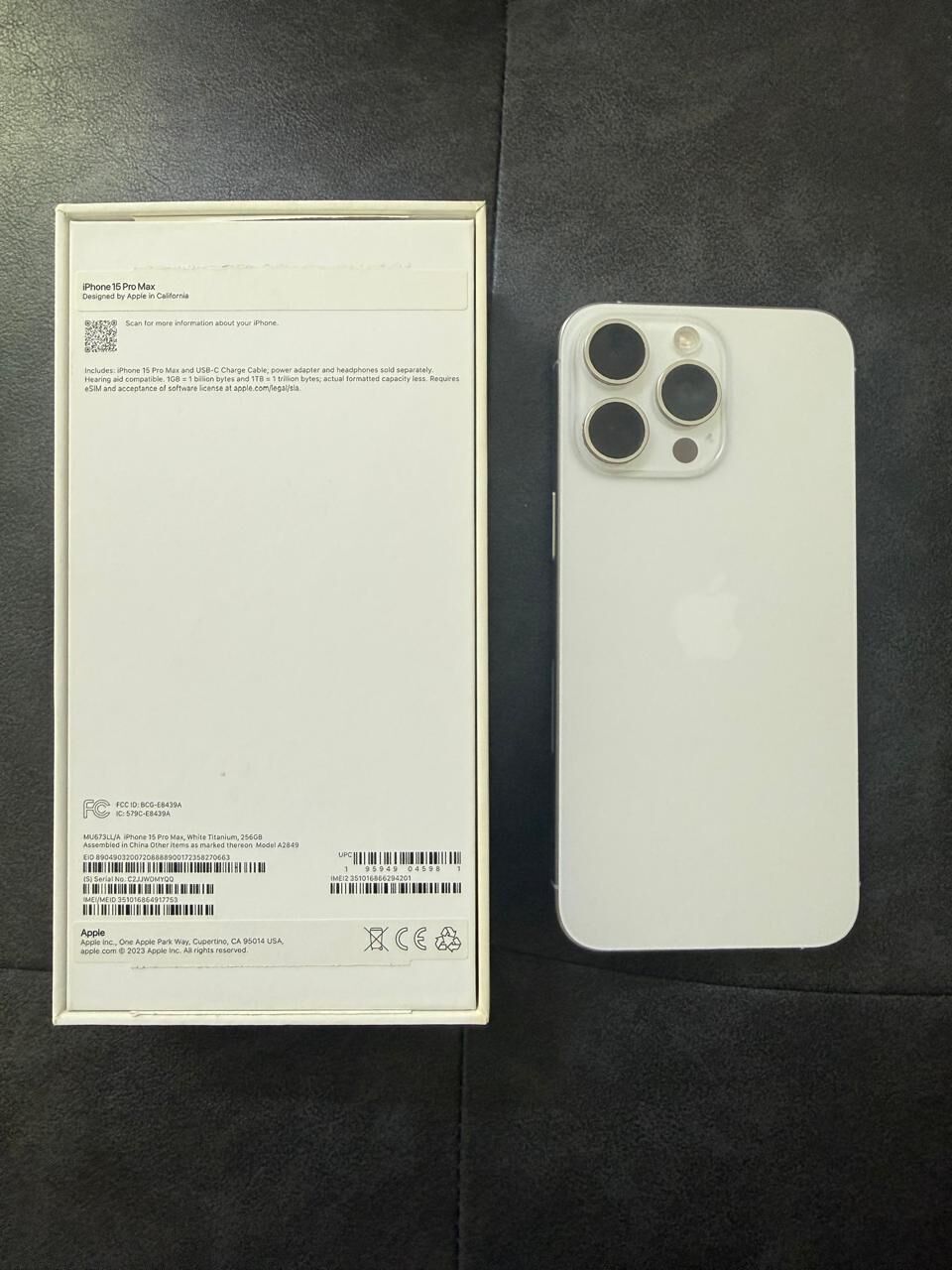 Al Murabba, Mobile Phones, SAR 2700,  IPhone 15 Pro Max, 256 GB, White Titanium