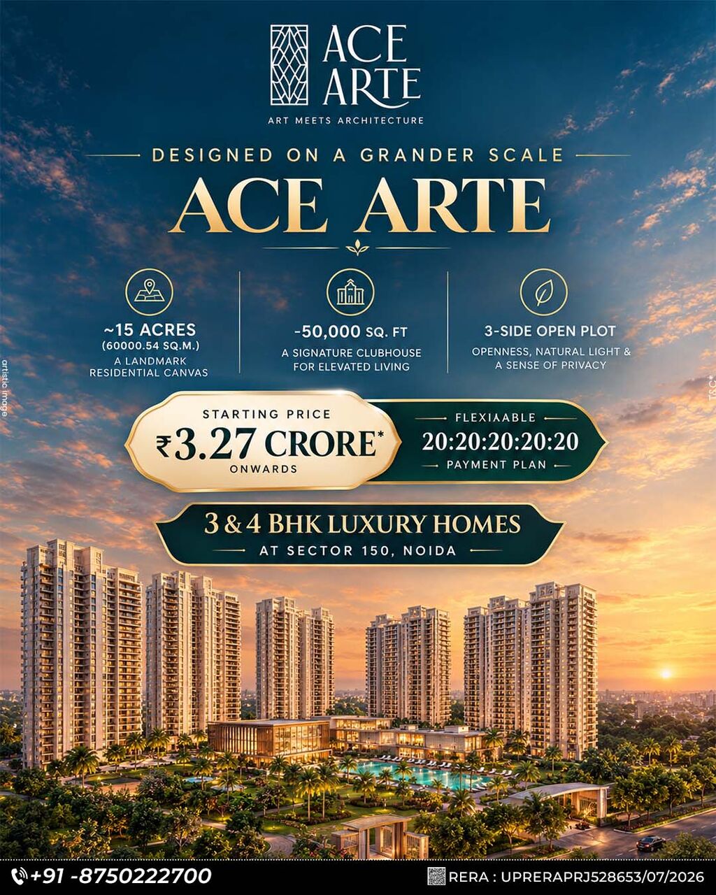 Mumbai, Real Estate For Sale, INR 32,  3 BR,  2600 Sq. Meter,  ACE Arte Flats