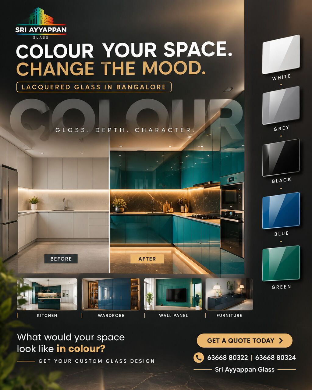 Bangalore, Business, Bring Bold Colour And Style To Interiors With Lacquered Glass