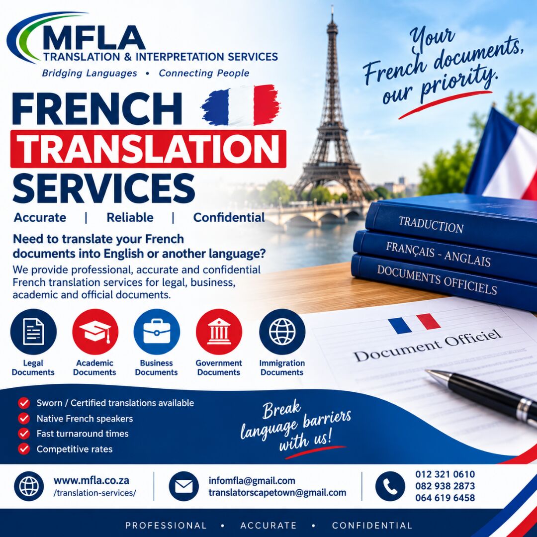 Cape Town, Legal, French-English Business Translation Service