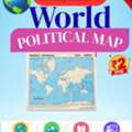 INR 2,  World Physical Map For Students – ₹2 Only