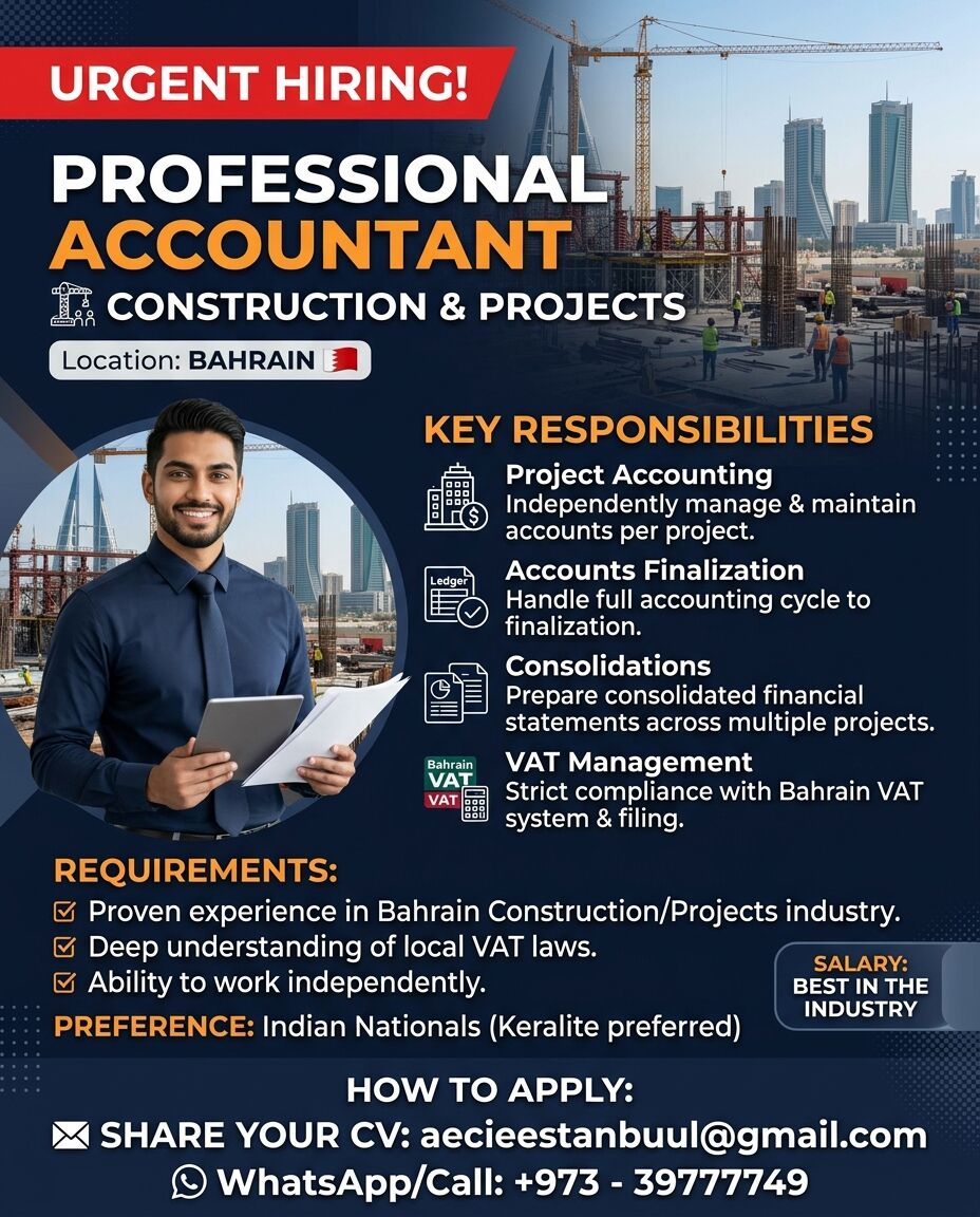 Manama, Jobs, URGENT HIRING IN BAHRAIN