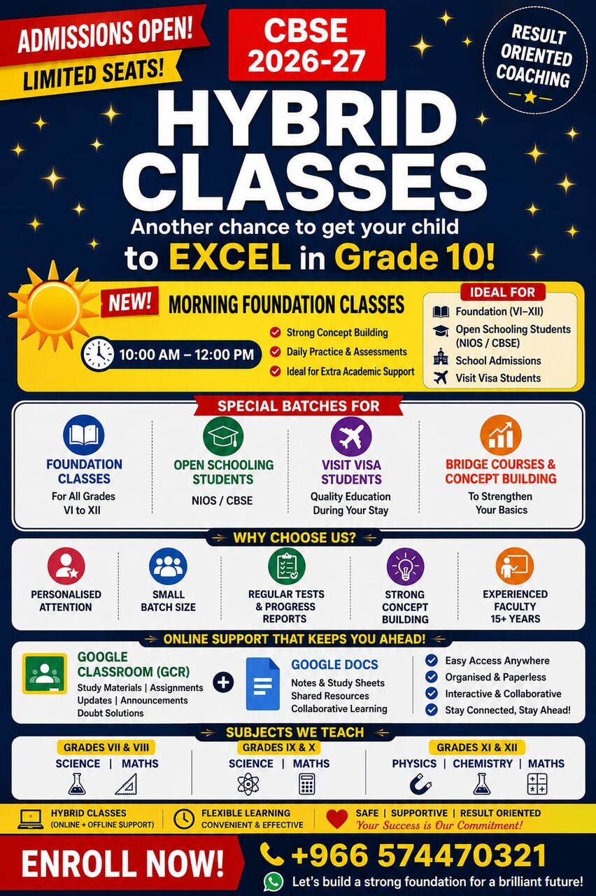 Kabul, Lessons Offered, Grade 9, 10, 11 And 12 Tuitions