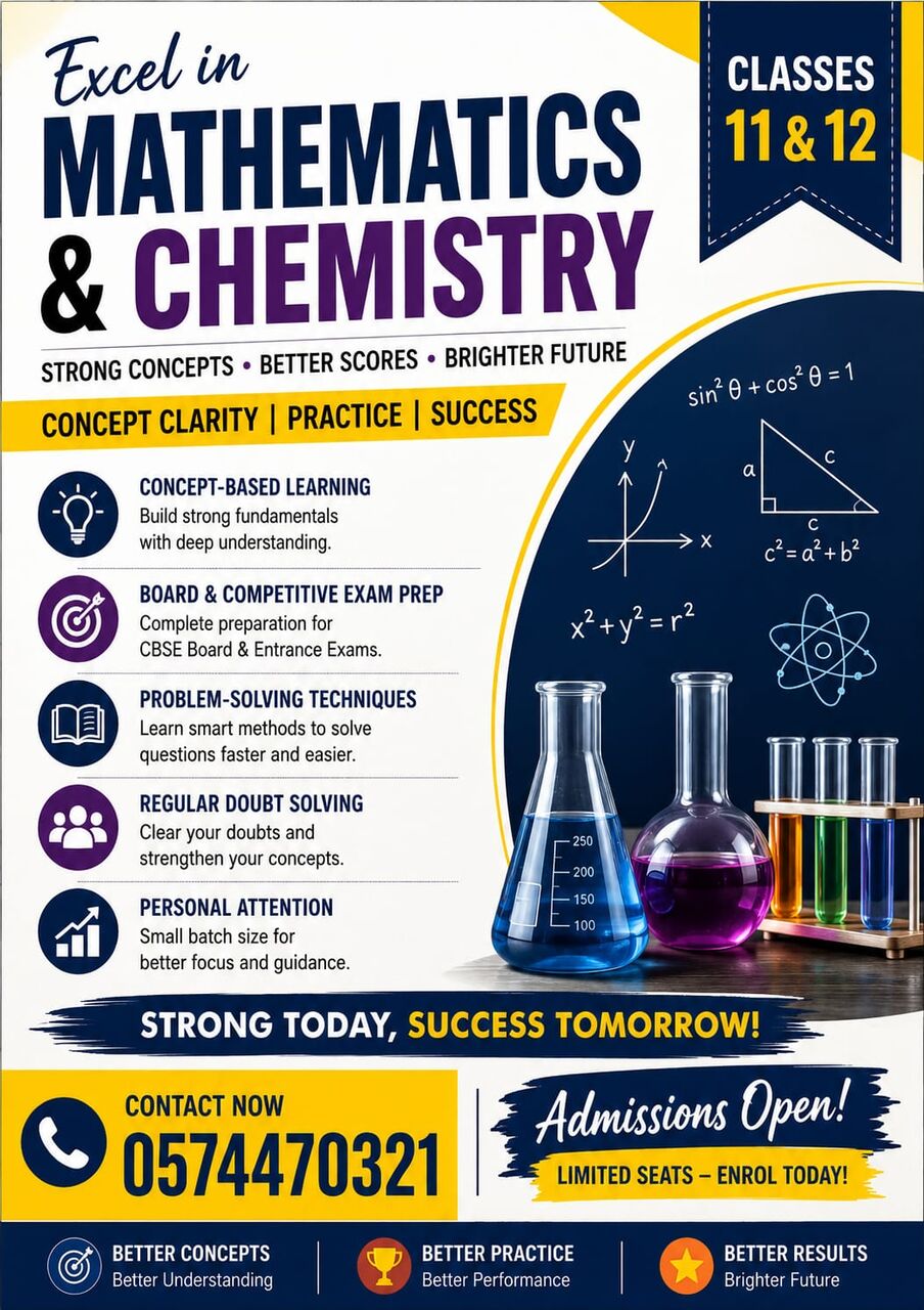 Kabul, Lessons Offered, Grade 9, 10, 11 And 12 Tuitions