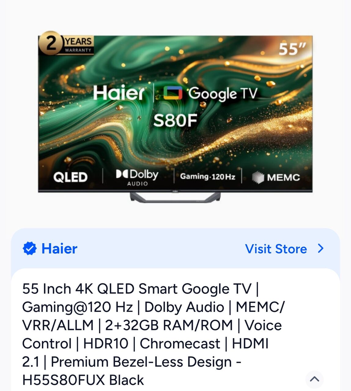 Bisha, Electronics, SAR 1100,  Haier 55" TV