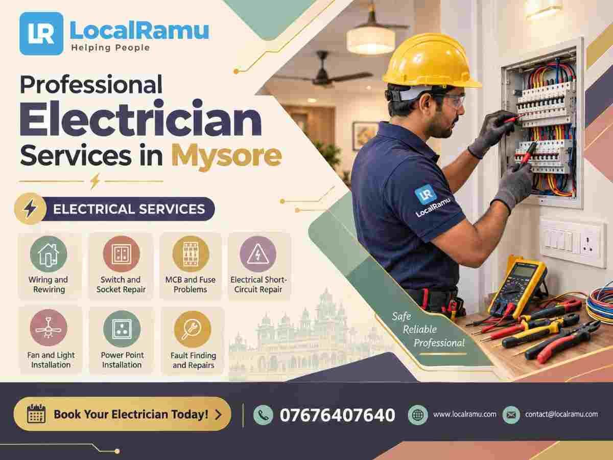 Bangalore, Household, Professional Electrician Service In Mysore By LocalRamu