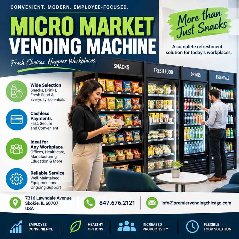 New York, Food & Drink, Smart Workplace Solutions With Micro Market Vending Machine Services