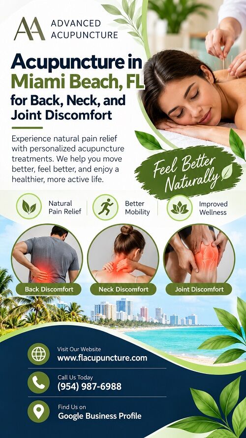 Miami, Health, Acupuncture In Miami Beach For Back, Neck, And Joint Discomfort
