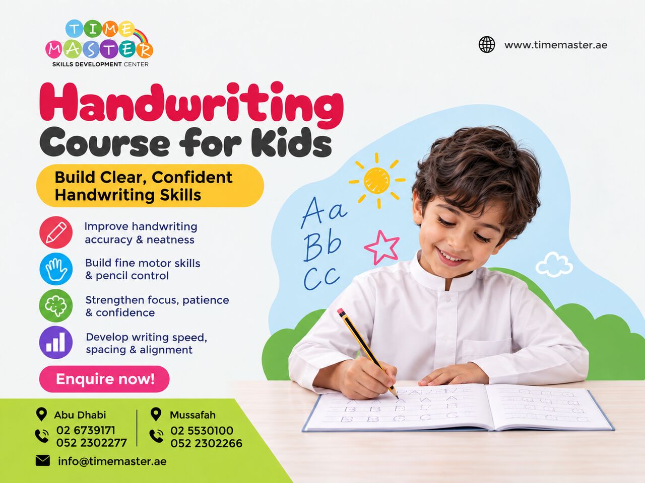 Abu Dhabi, Education, Turn Messy Writing Into Beautiful Handwriting &ndash; Classes For Kids In Abu Dhabi