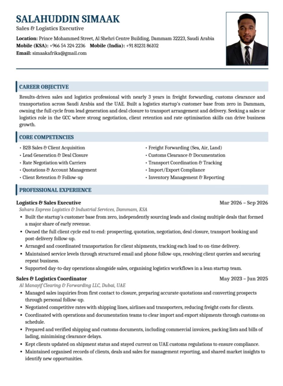Jeddah, Job Seekers, Iam Looking For Sales & Logistics Job