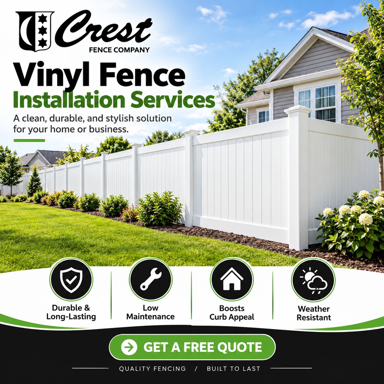 New York, Business, Vinyl Fence Installation Services | Crest Fence Company