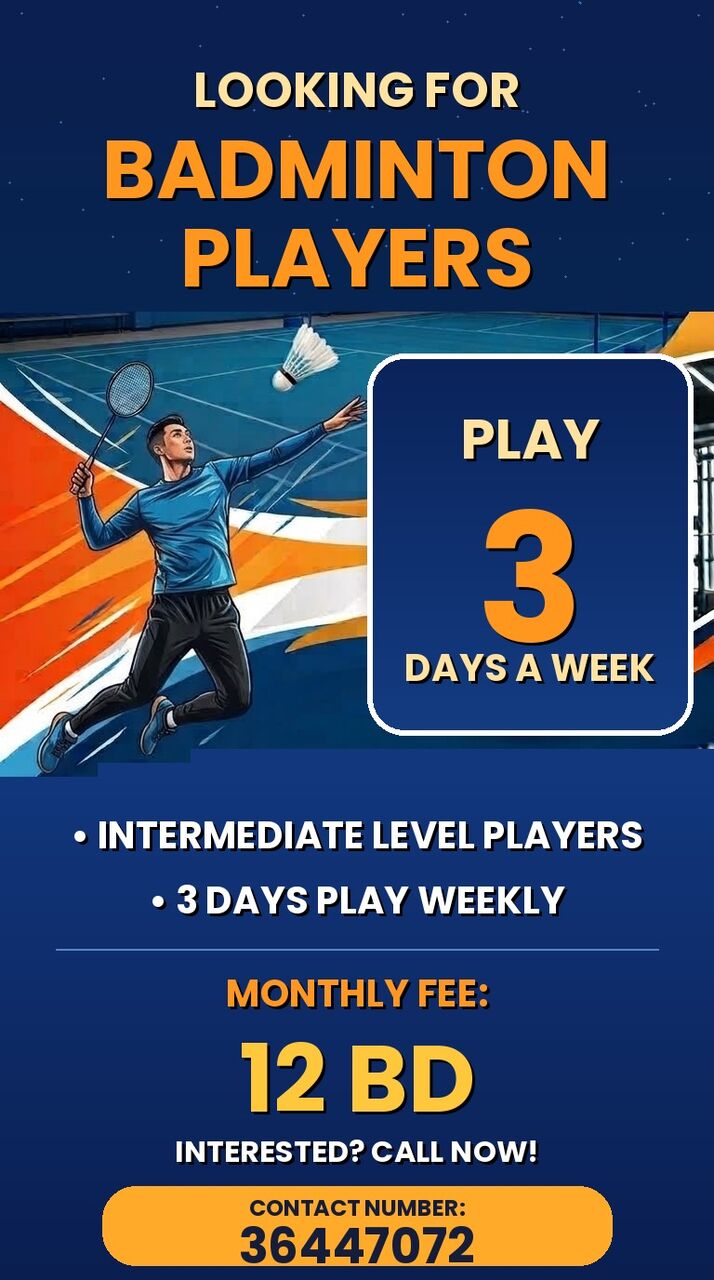 Juffair, Sports, Looking For Badminton Players