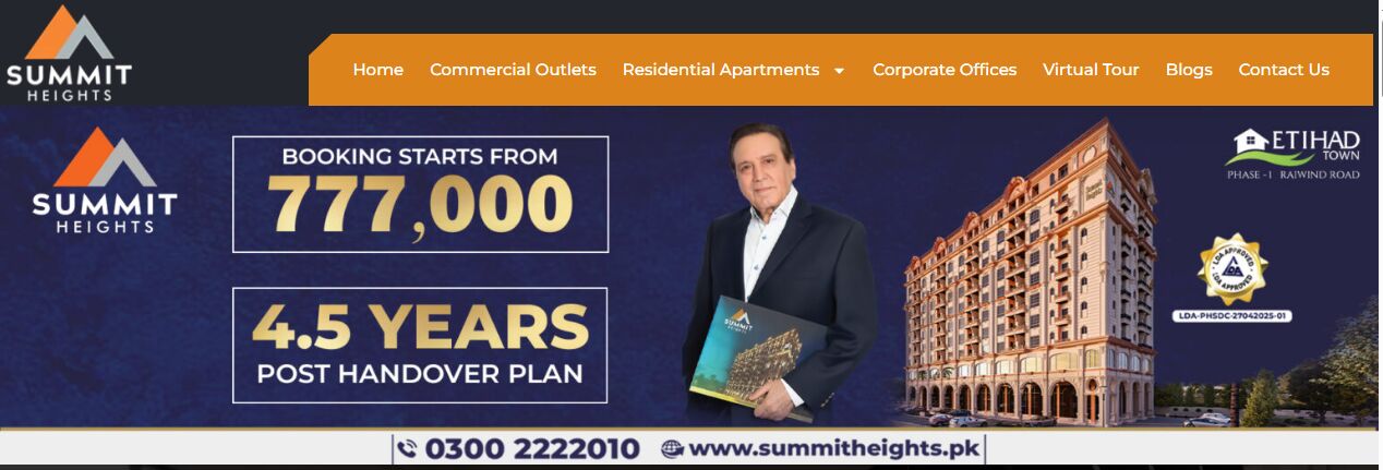 Lahore, Apartments, Flats, Houses & Villas, PKR 2/month,  Studio,  Summit Heights Lahore | Luxury Apartments, Shops & Corporate Offices
