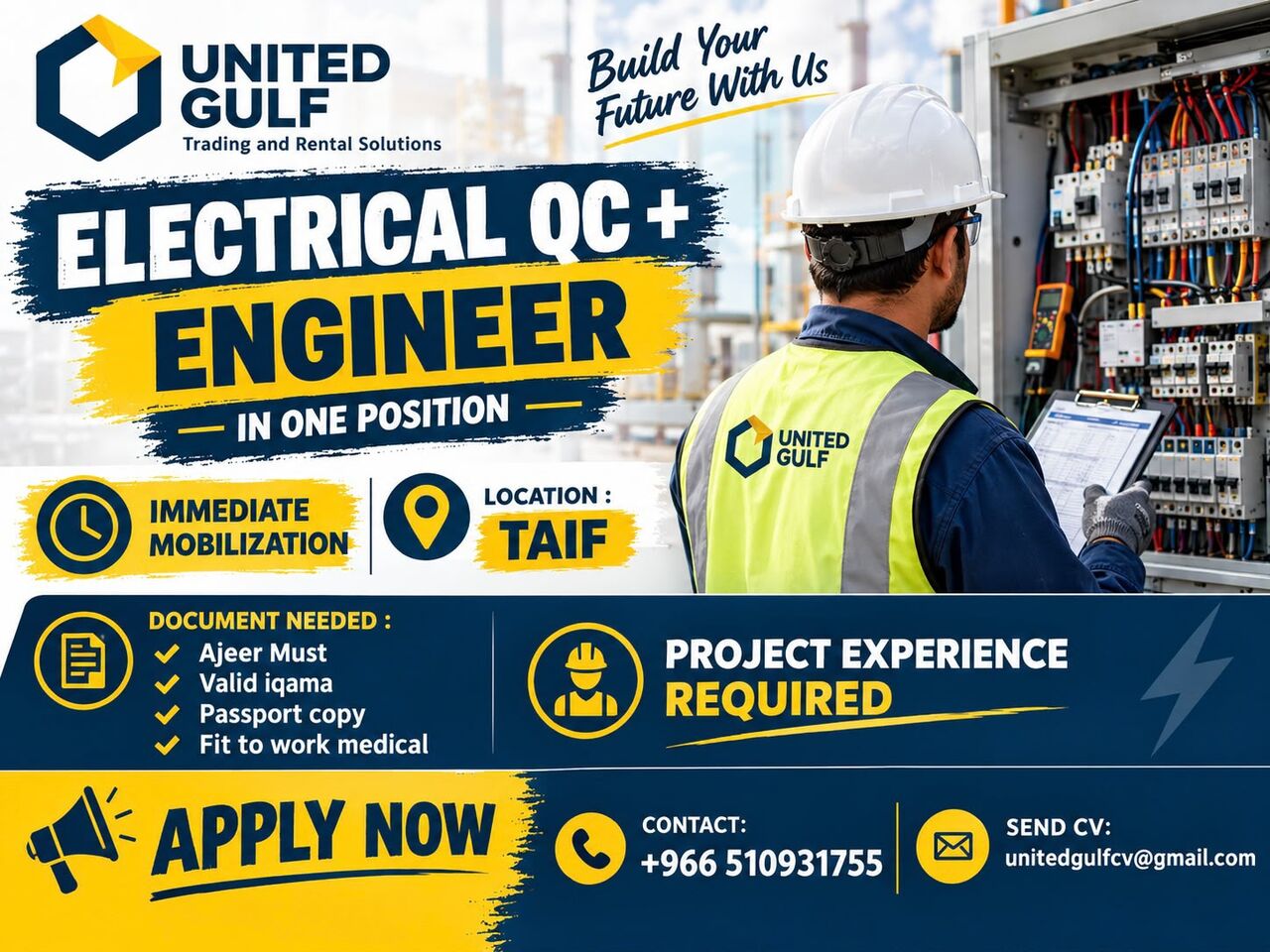 Taif, Jobs, Electrical QC + Engineer ,