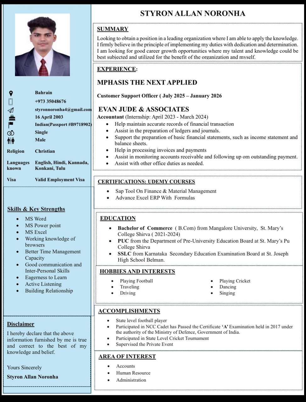 Manama, Job Seekers, Looking For As A Accountant Job