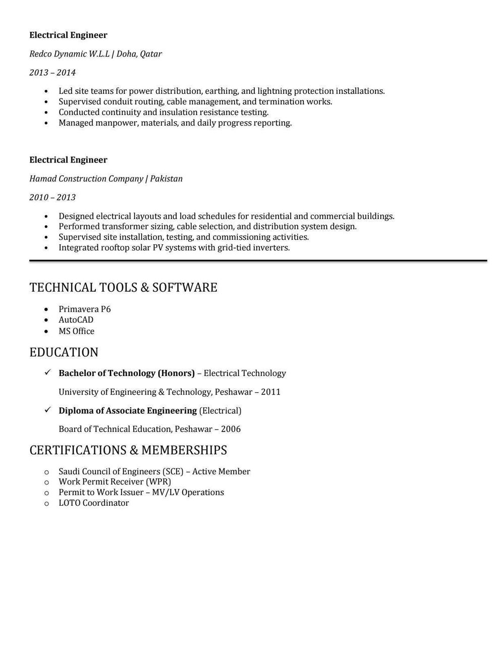 Riyadh, Job Seekers, Electrical Engineer, Electrical Inspector