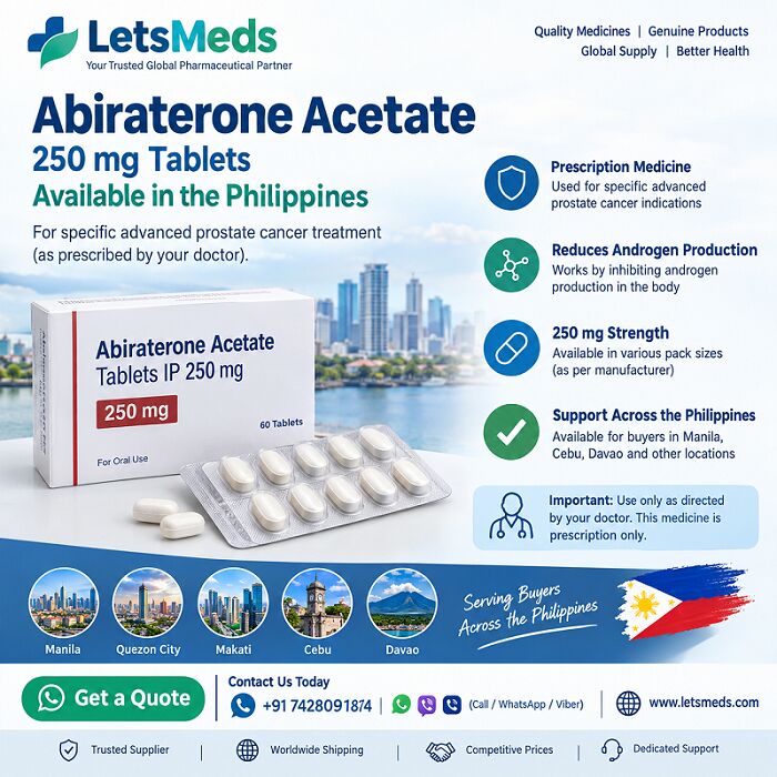 Manila, Health & Beauty Items, PHP 100,  Buy Prostate Cancer Drugs Abiraterone Acetate Across The Philippines | Letsmeds