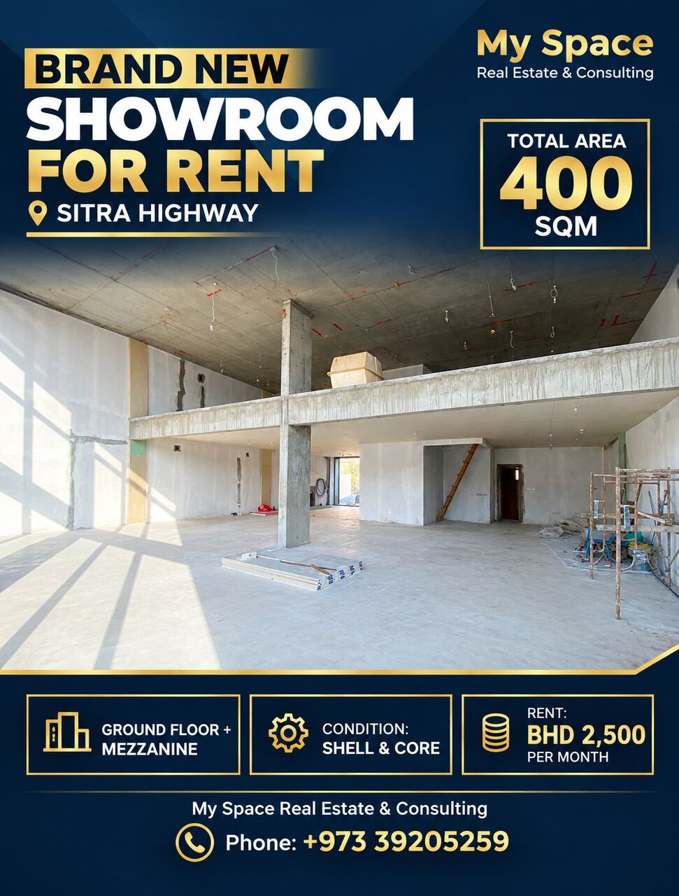 Sitra, Shops, BHD 2500,  400 Sq. Meter,  BRAND NEW SHOWROOM FOR RENT | SITRA HIGHWAY