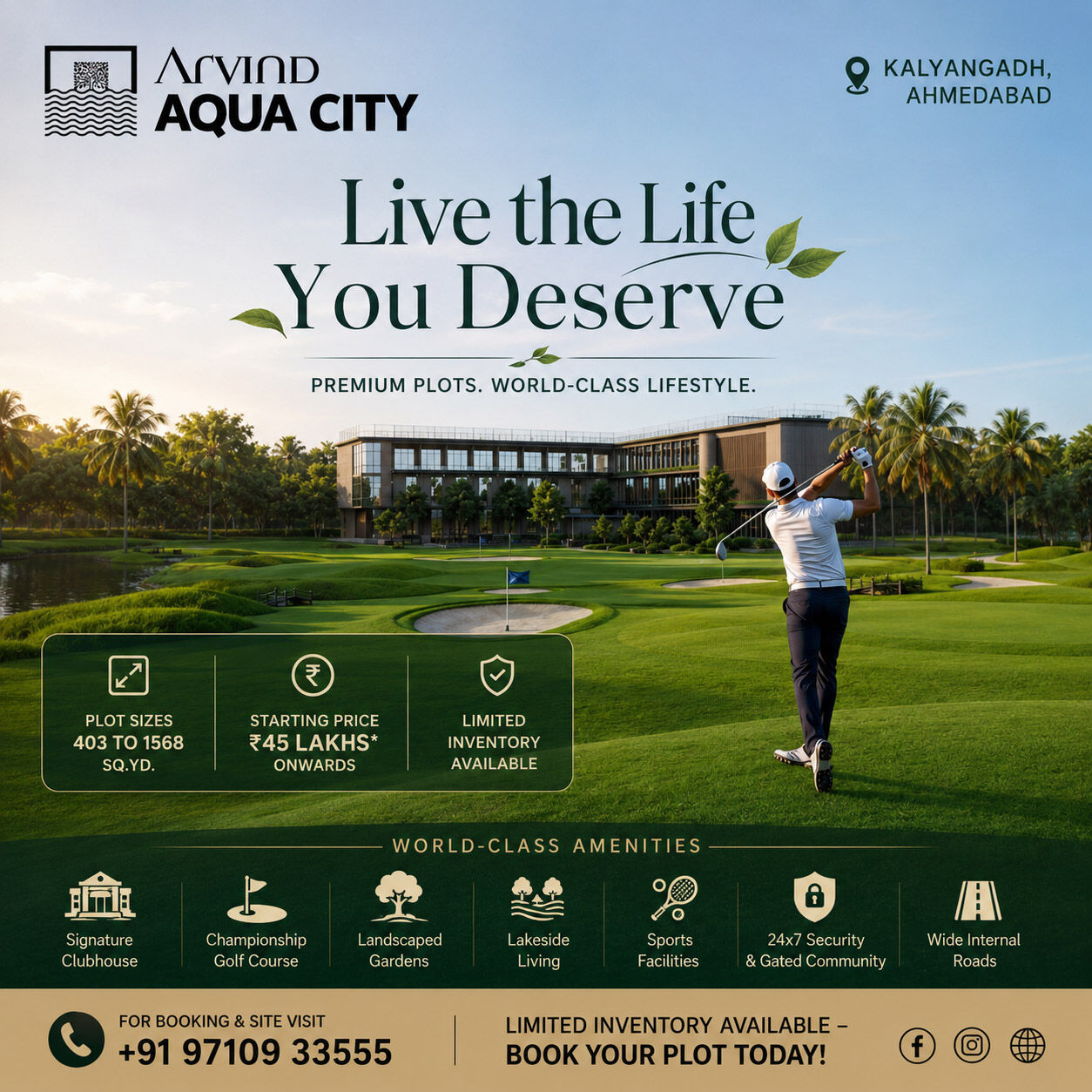 Ahmedabad, Residential Plots, INR 4700000,  403 Sq. Yard,  Discover Lakeside Living At Arvind Aqua City Ahmedabad